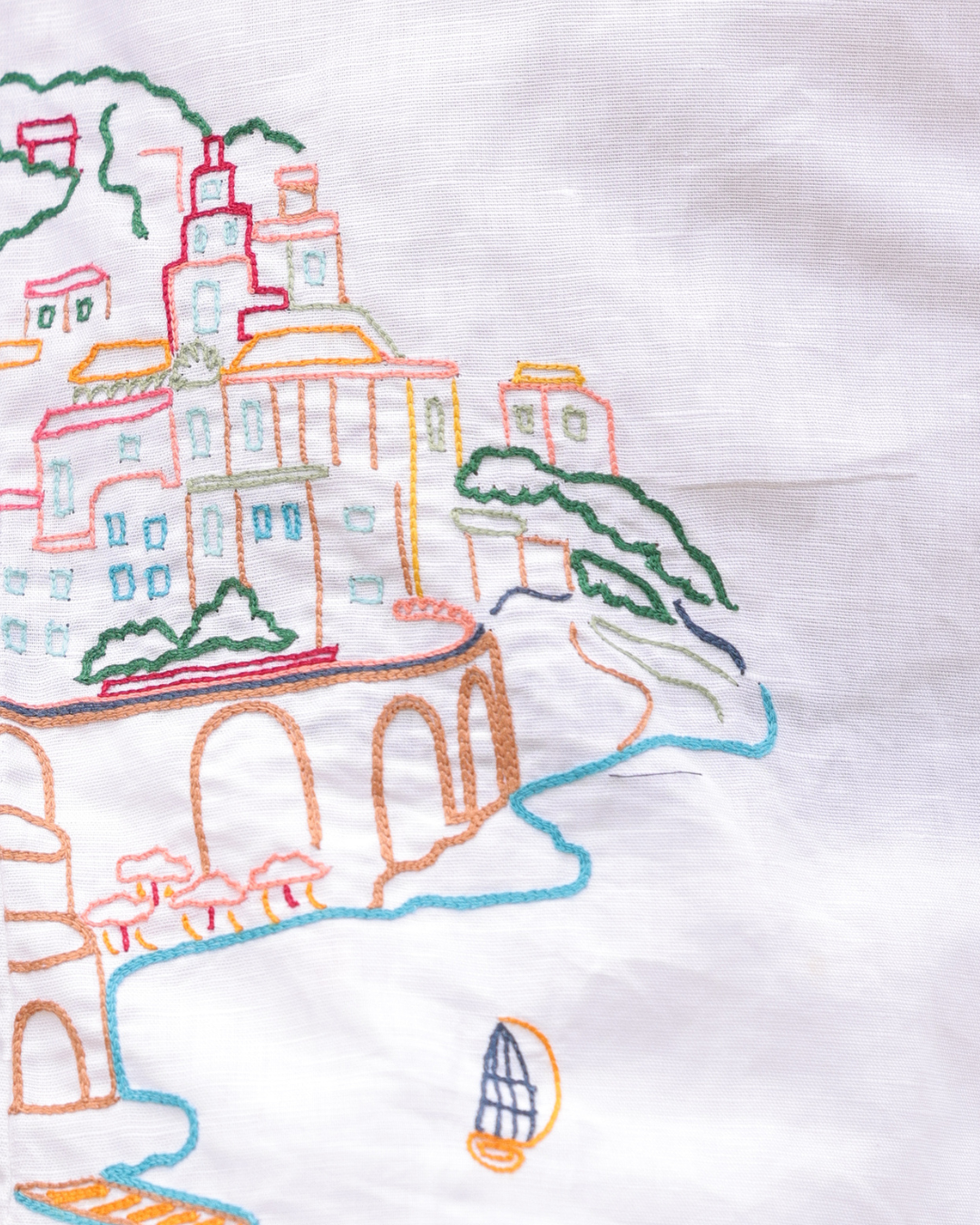 Amalfi Hand-Embroidered Linen Shirt