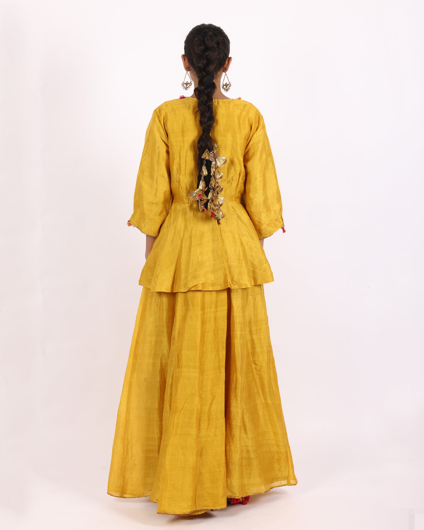 Mustard Yellow Silk Suit