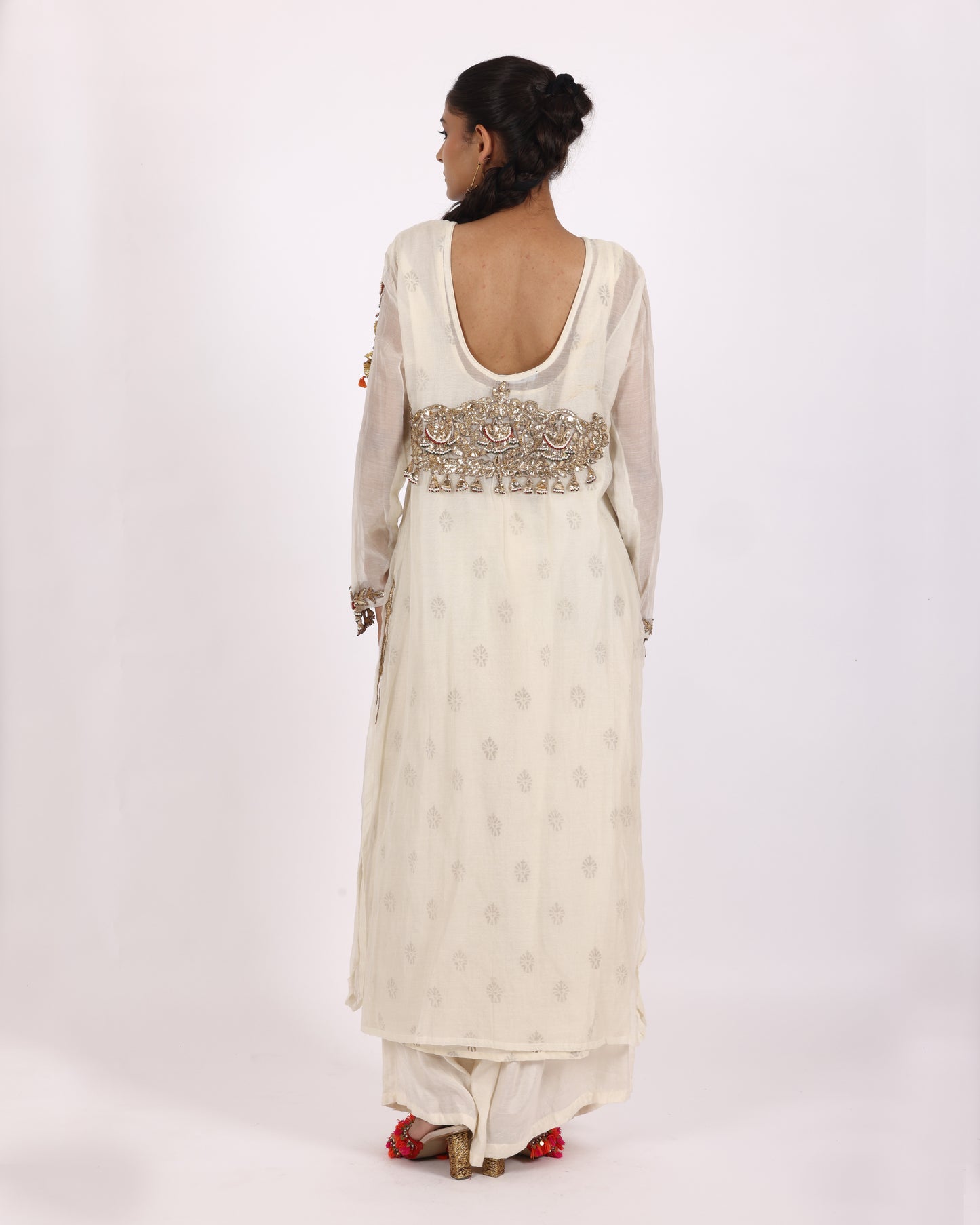 Off White Chanderi Suit