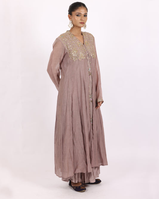 Mauve Chanderi Suit