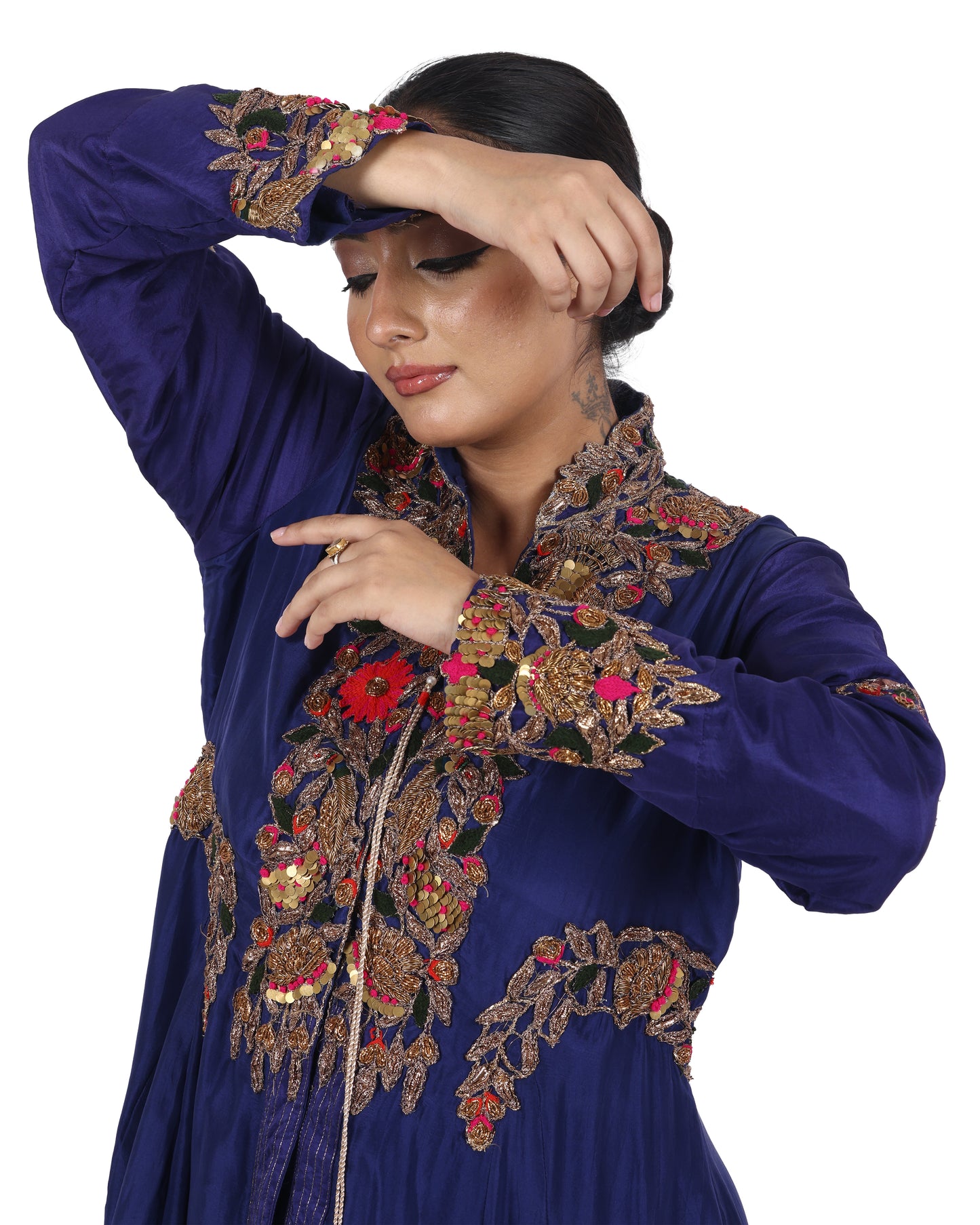 Navy Blue Silk Salwar Suit