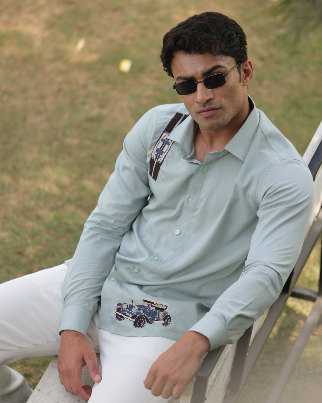 Monaco Hand-Embroidered Linen Shirt