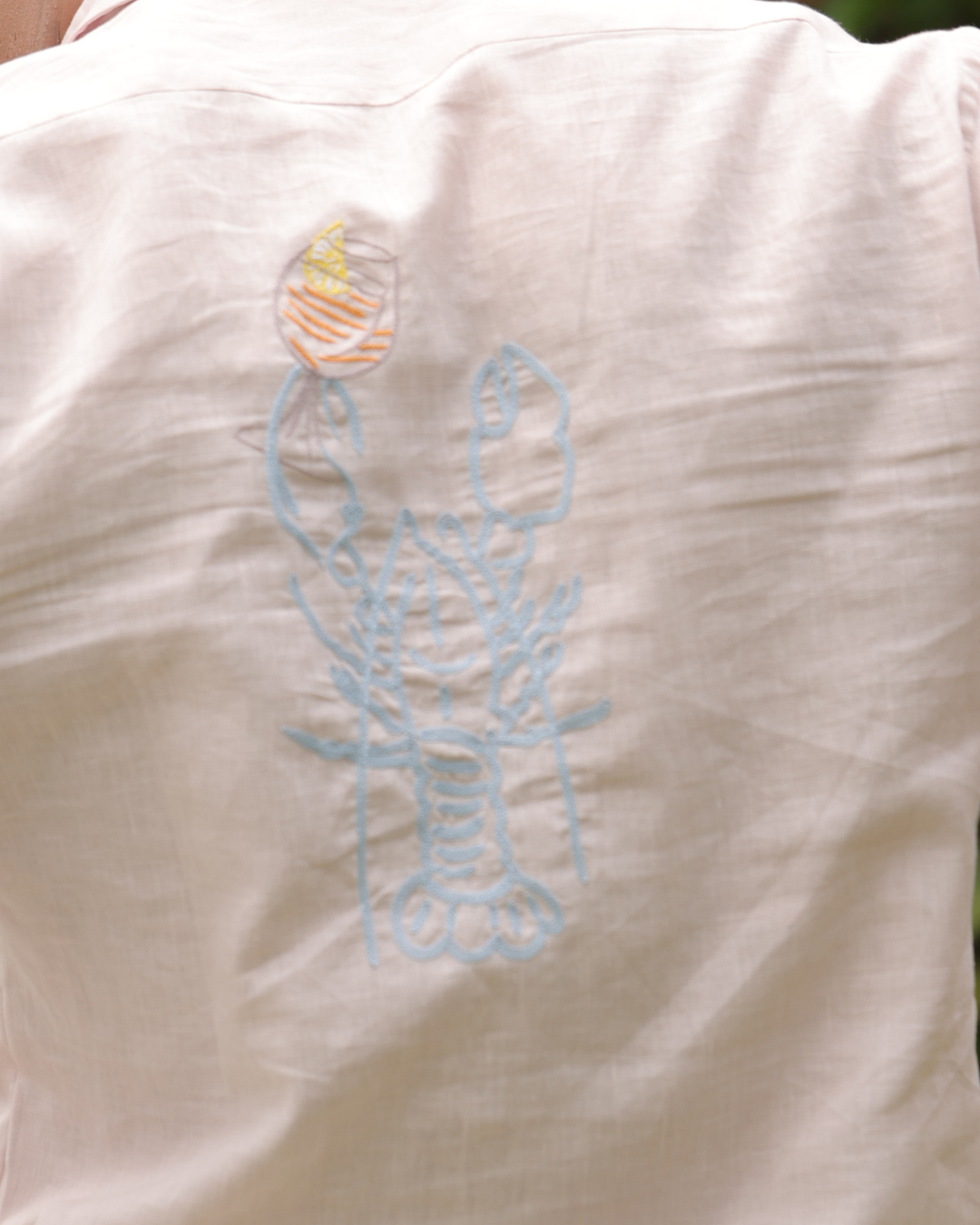 Aperol Hand-Embroidered Linen Shirt