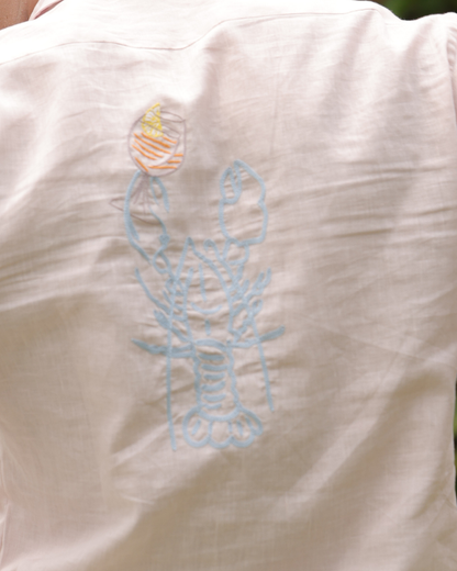 Aperol Hand-Embroidered Linen Shirt