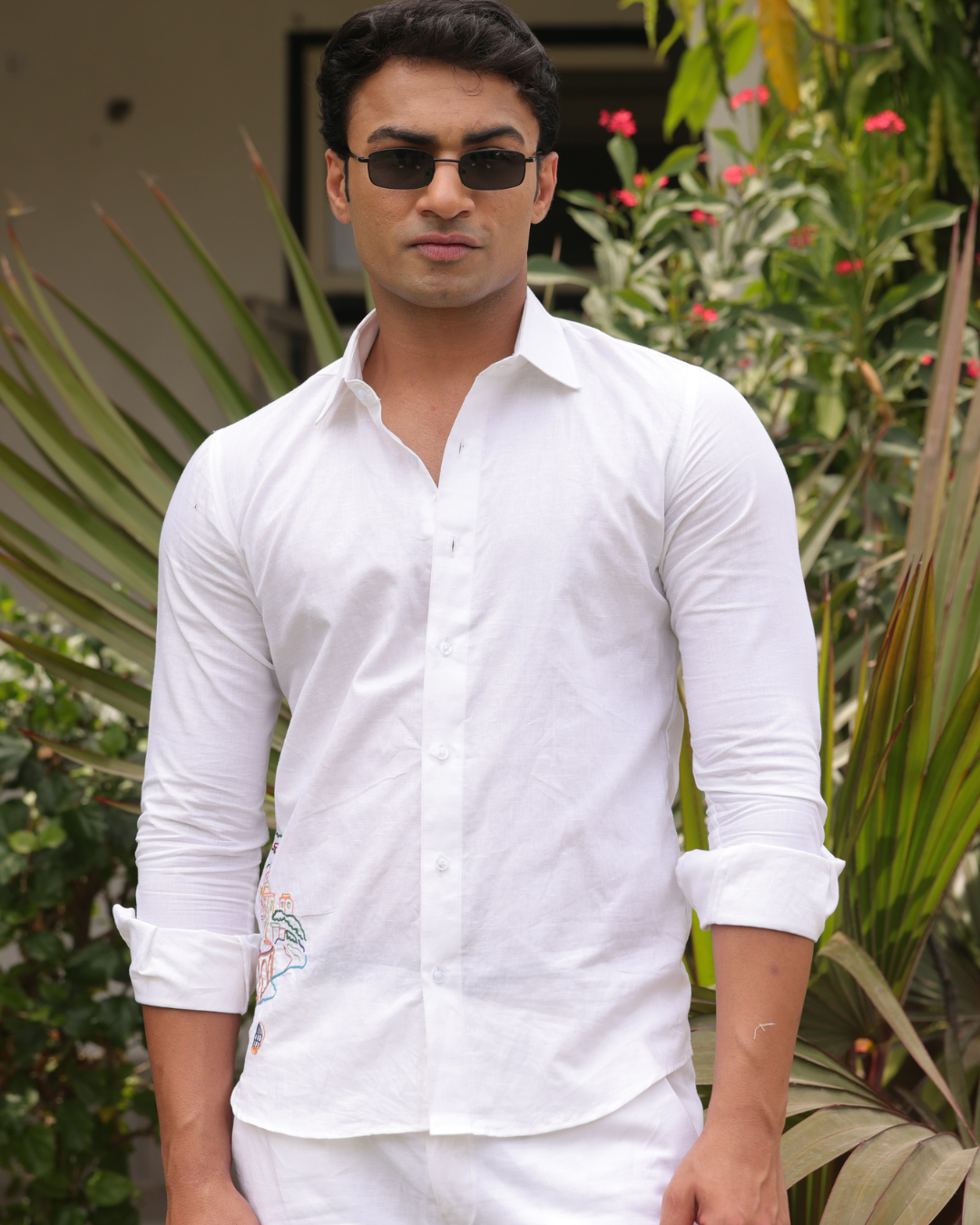 Amalfi Hand-Embroidered Linen Shirt