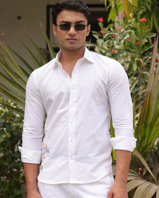 Amalfi Hand-Embroidered Linen Shirt