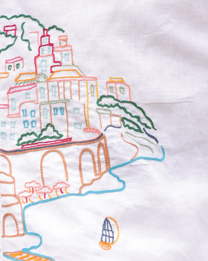 Amalfi Hand-Embroidered Linen Shirt