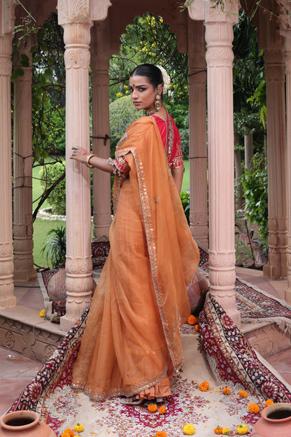 Pale Rust Organza Saree