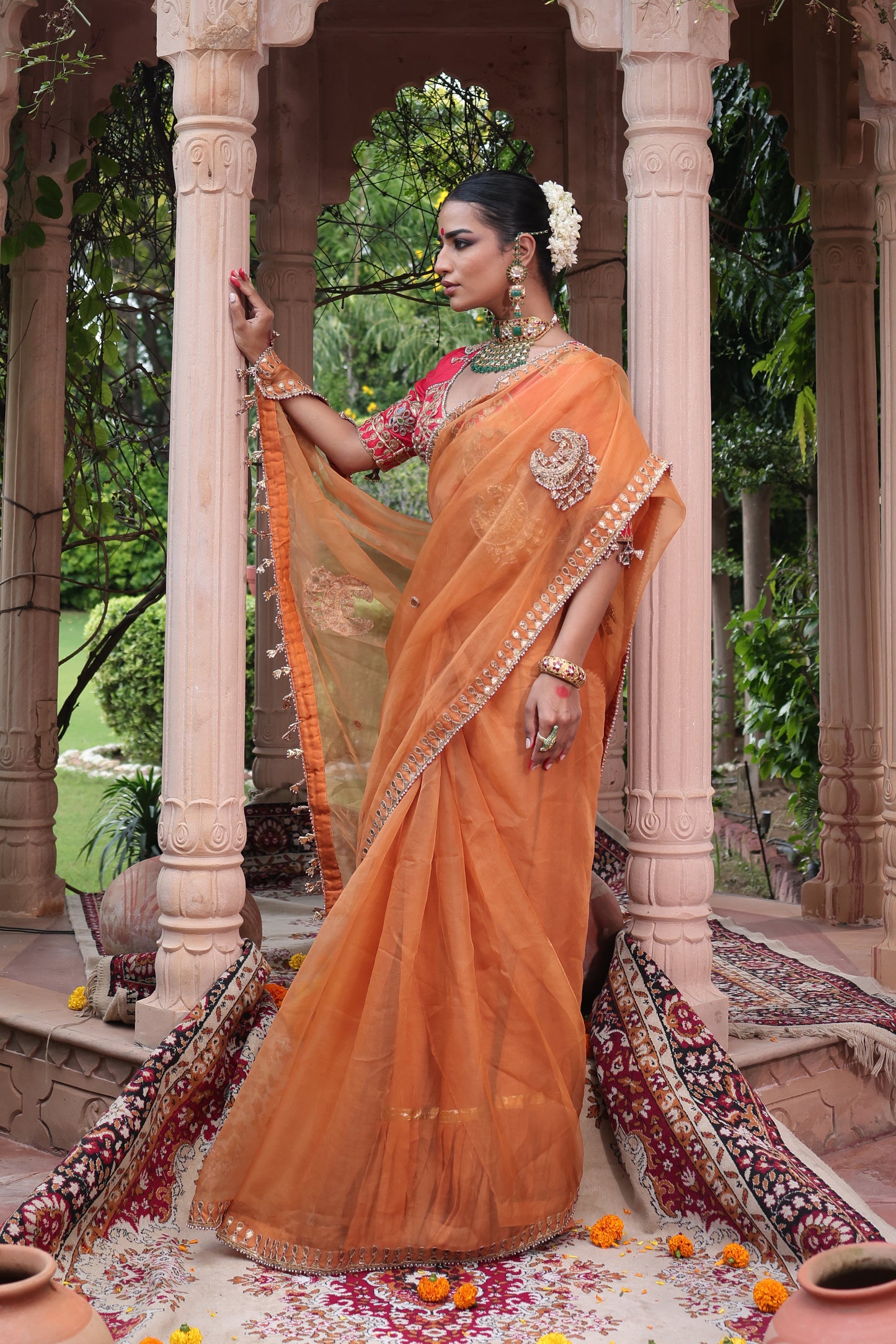 Pale Rust Organza Saree