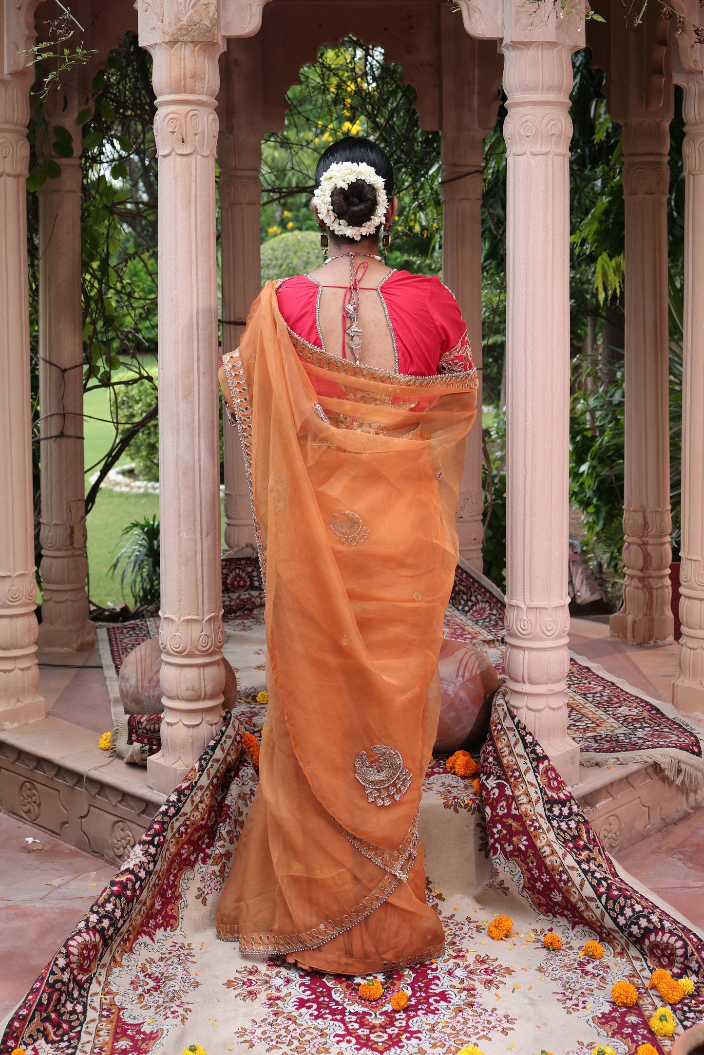 Pale Rust Organza Saree