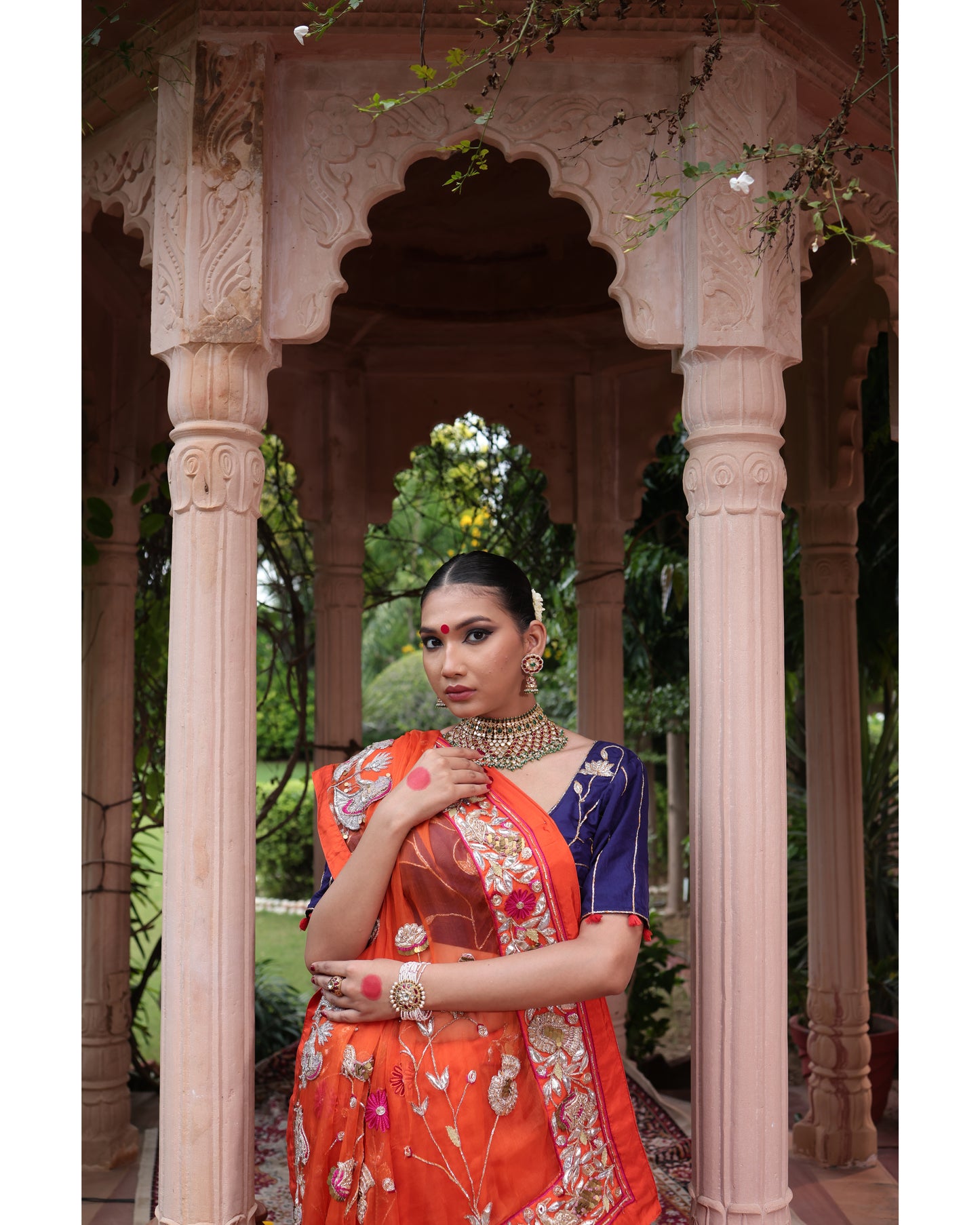 Orange Organza Saree