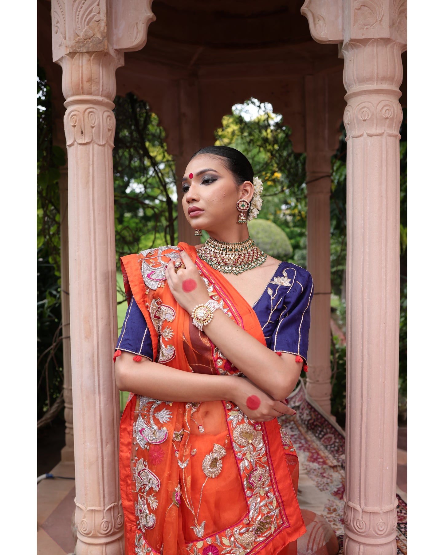 Orange Organza Saree