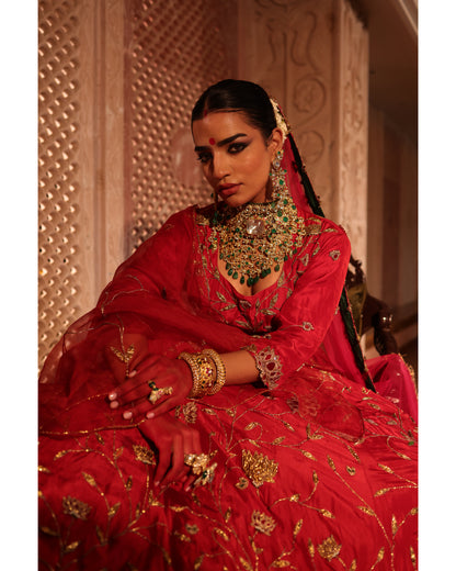 Pure Silk Red Silk Lehenga