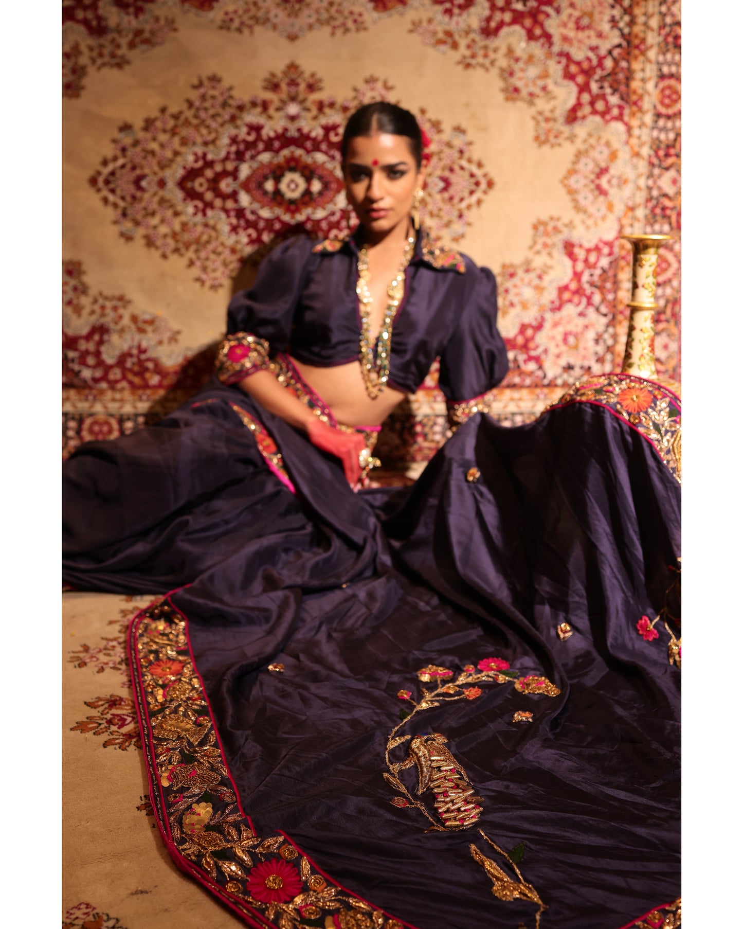 Navy Blue Silk Saree