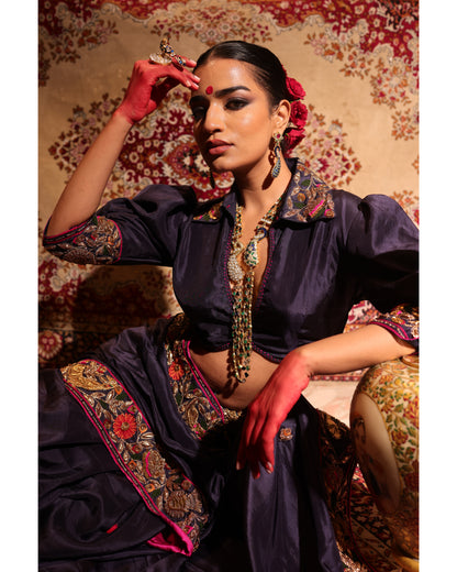 Navy Blue Silk Saree