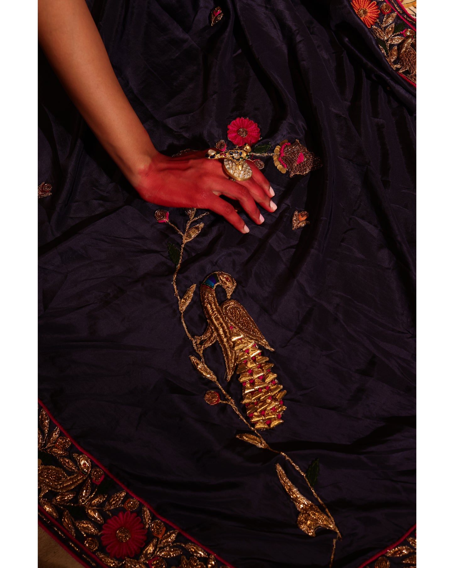 Navy Blue Silk Saree