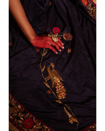 Navy Blue Silk Saree