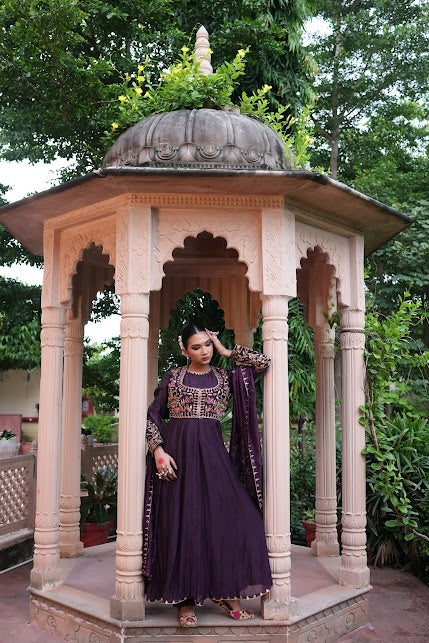 Wine Red Anarkali Suit