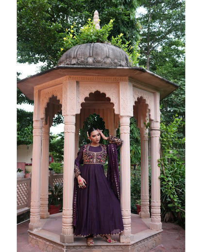 Wine Red Anarkali Suit