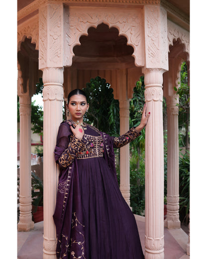 Wine Red Anarkali Suit