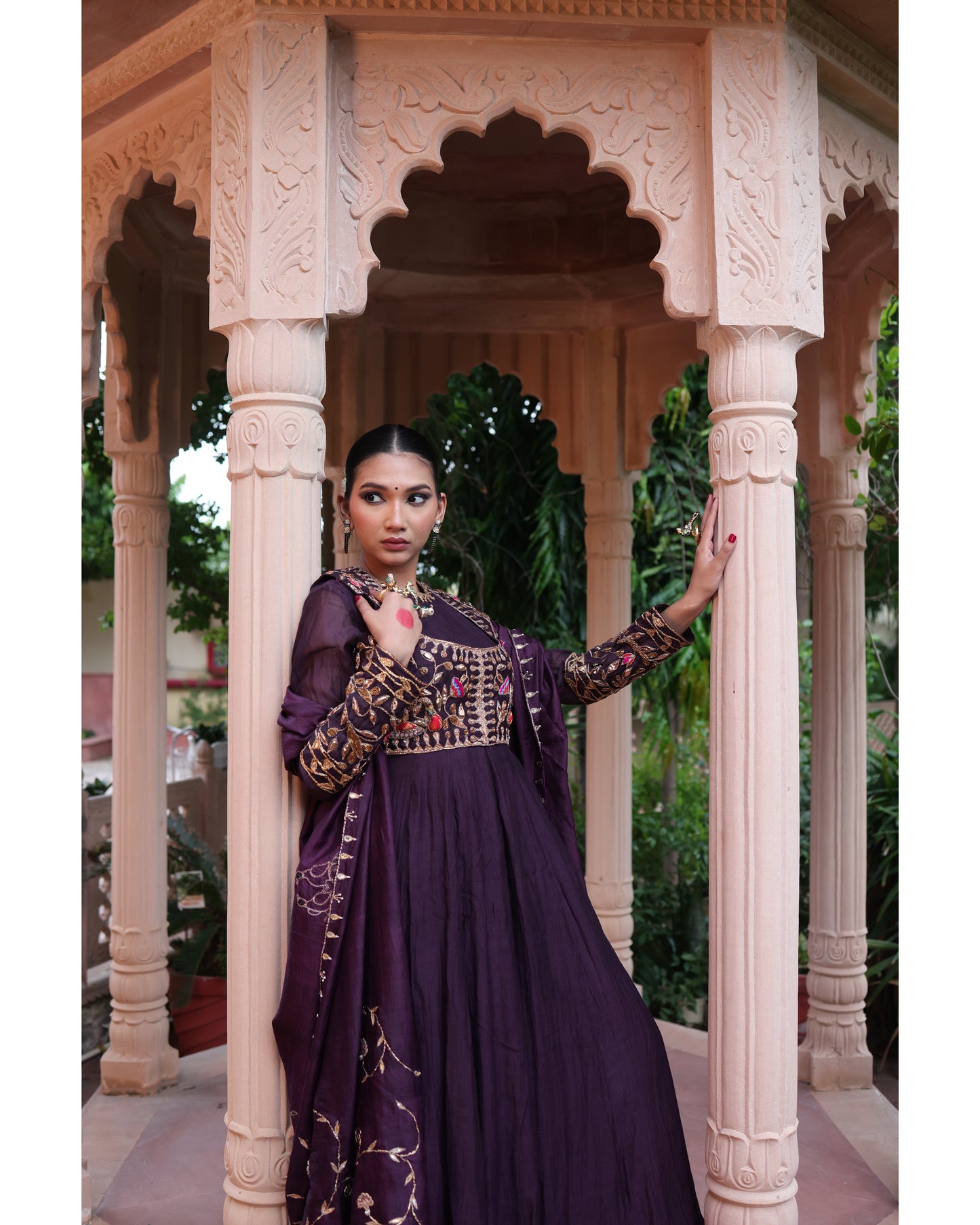 Wine Red Anarkali Suit