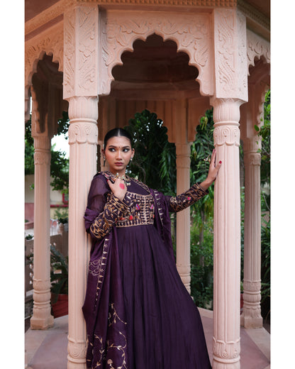 Wine Red Anarkali Suit