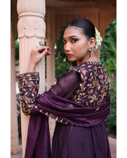 Wine Red Anarkali Suit