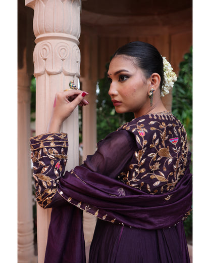 Wine Red Anarkali Suit