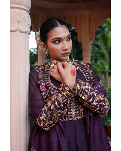 Wine Red Anarkali Suit