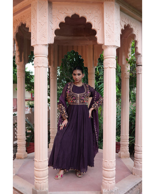 Wine Red Anarkali Suit