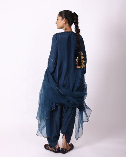 Indigo Blue Chanderi Suit