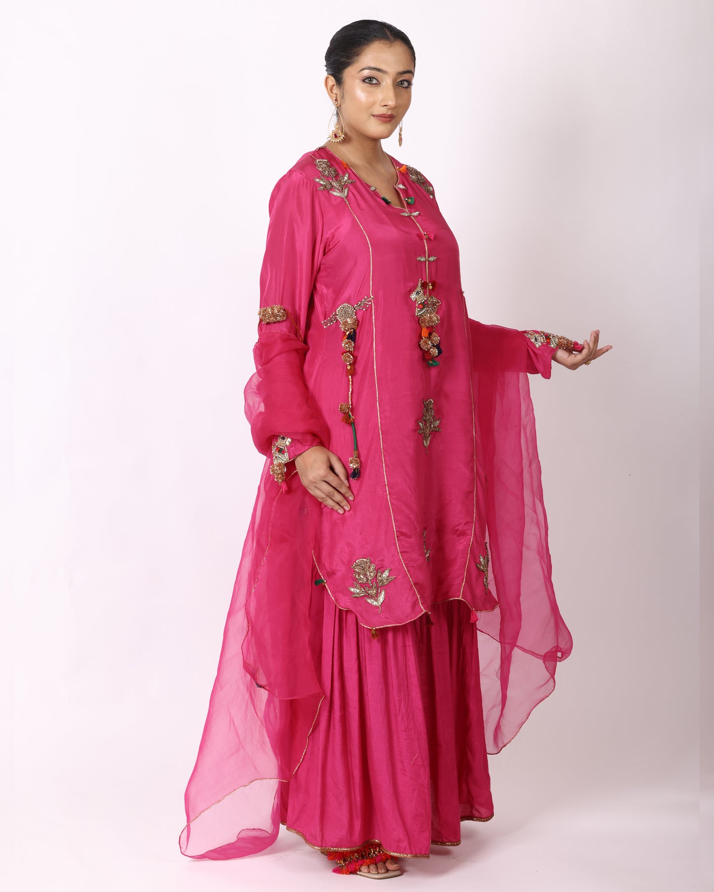 Magenta Silk Suit