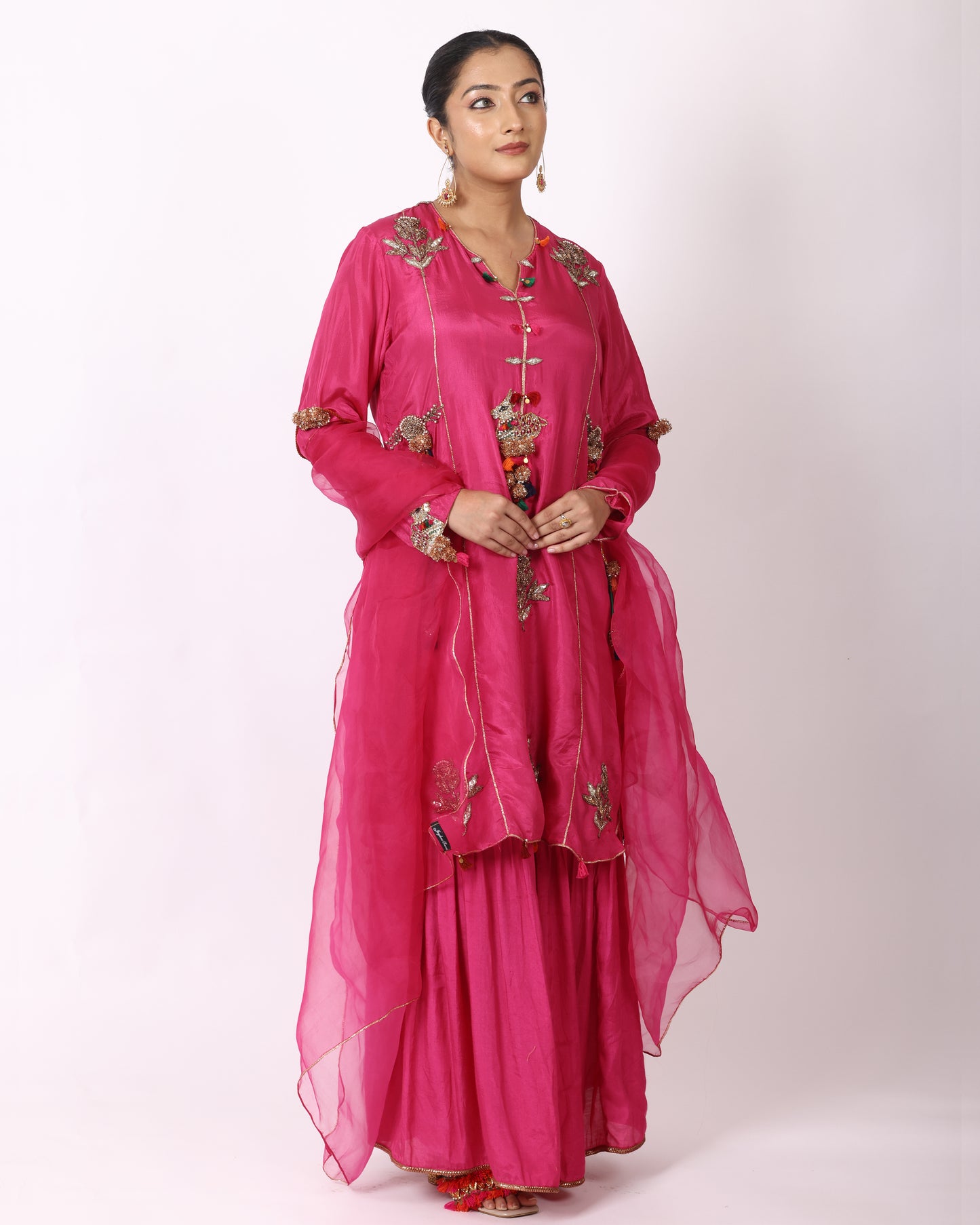 Magenta Silk Suit