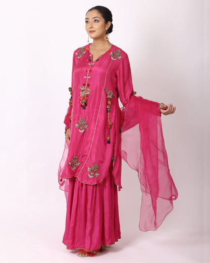 Magenta Silk Suit
