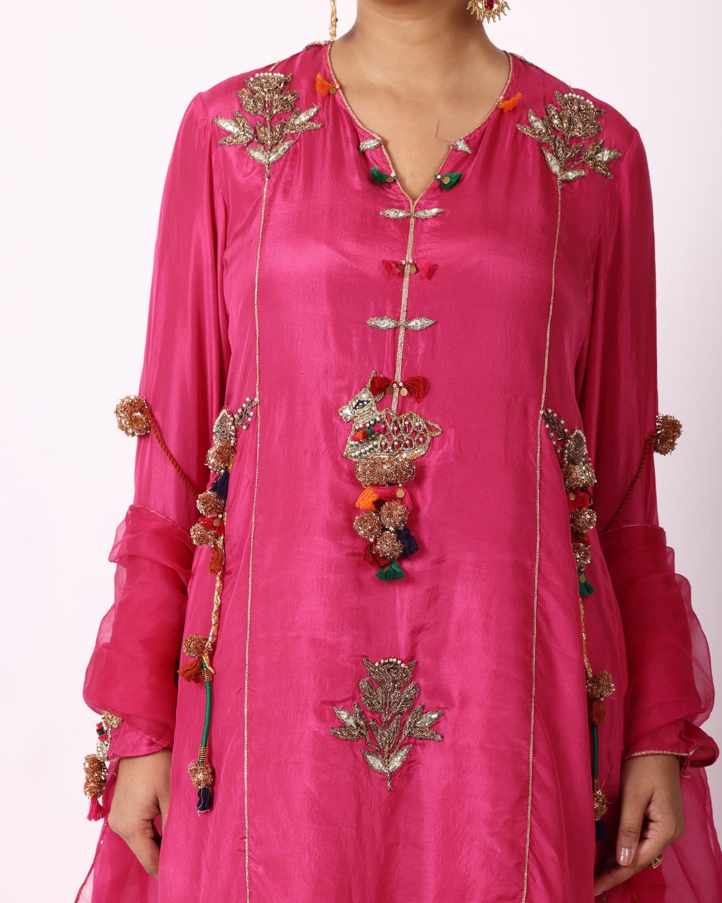 Magenta Silk Suit