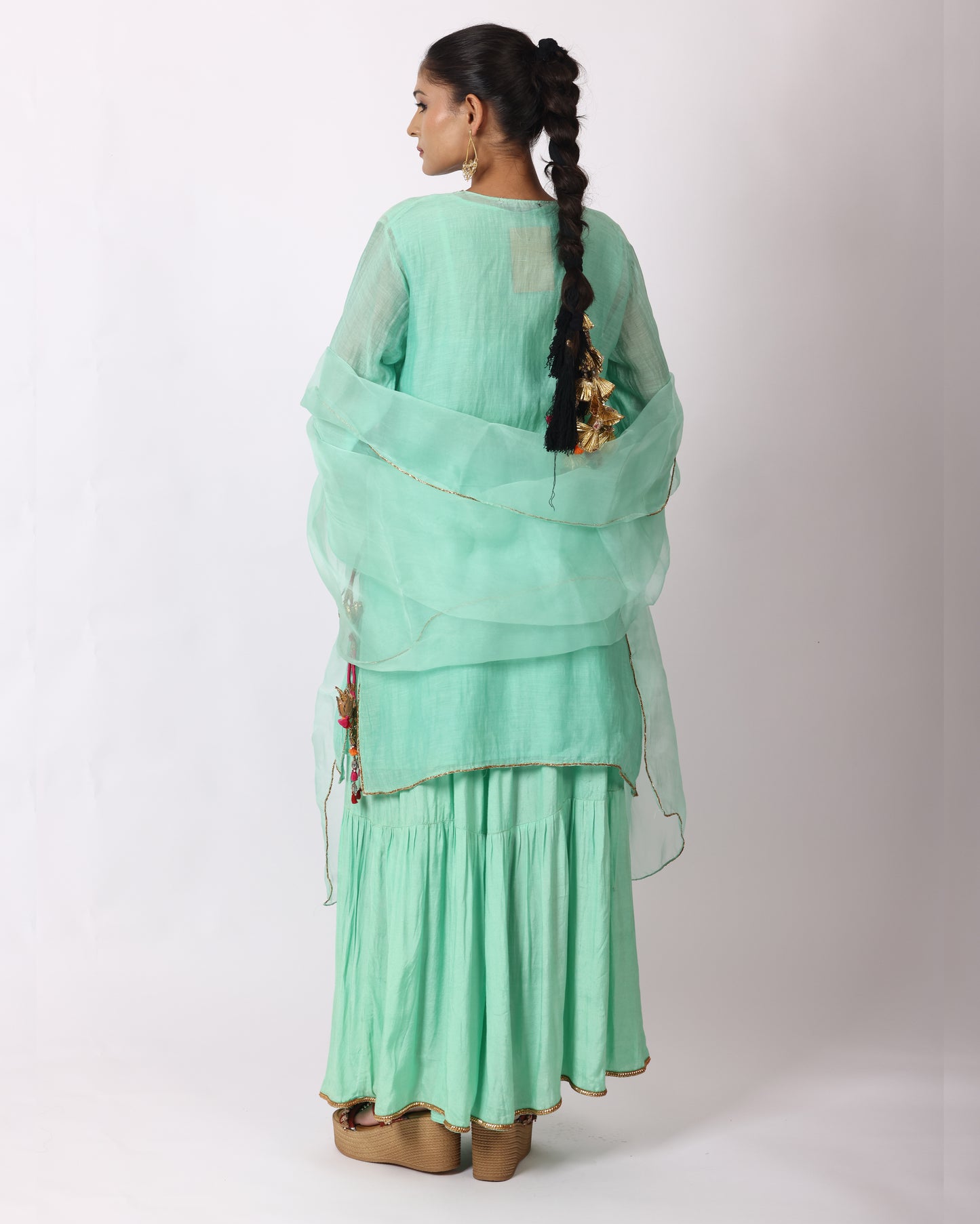 Sea Green Chanderi Suit
