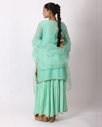 Sea Green Chanderi Suit