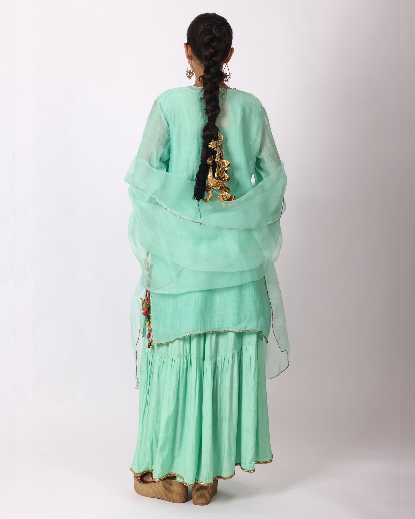 Sea Green Chanderi Suit