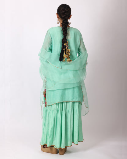 Sea Green Chanderi Suit