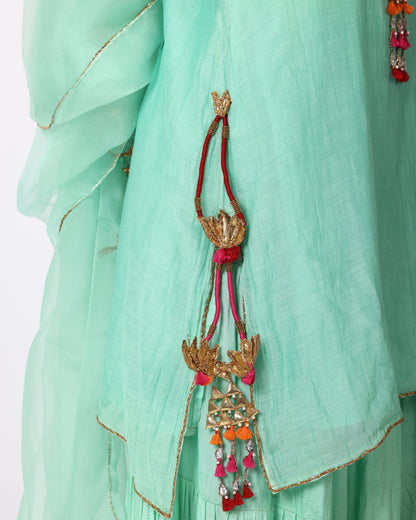 Sea Green Chanderi Suit