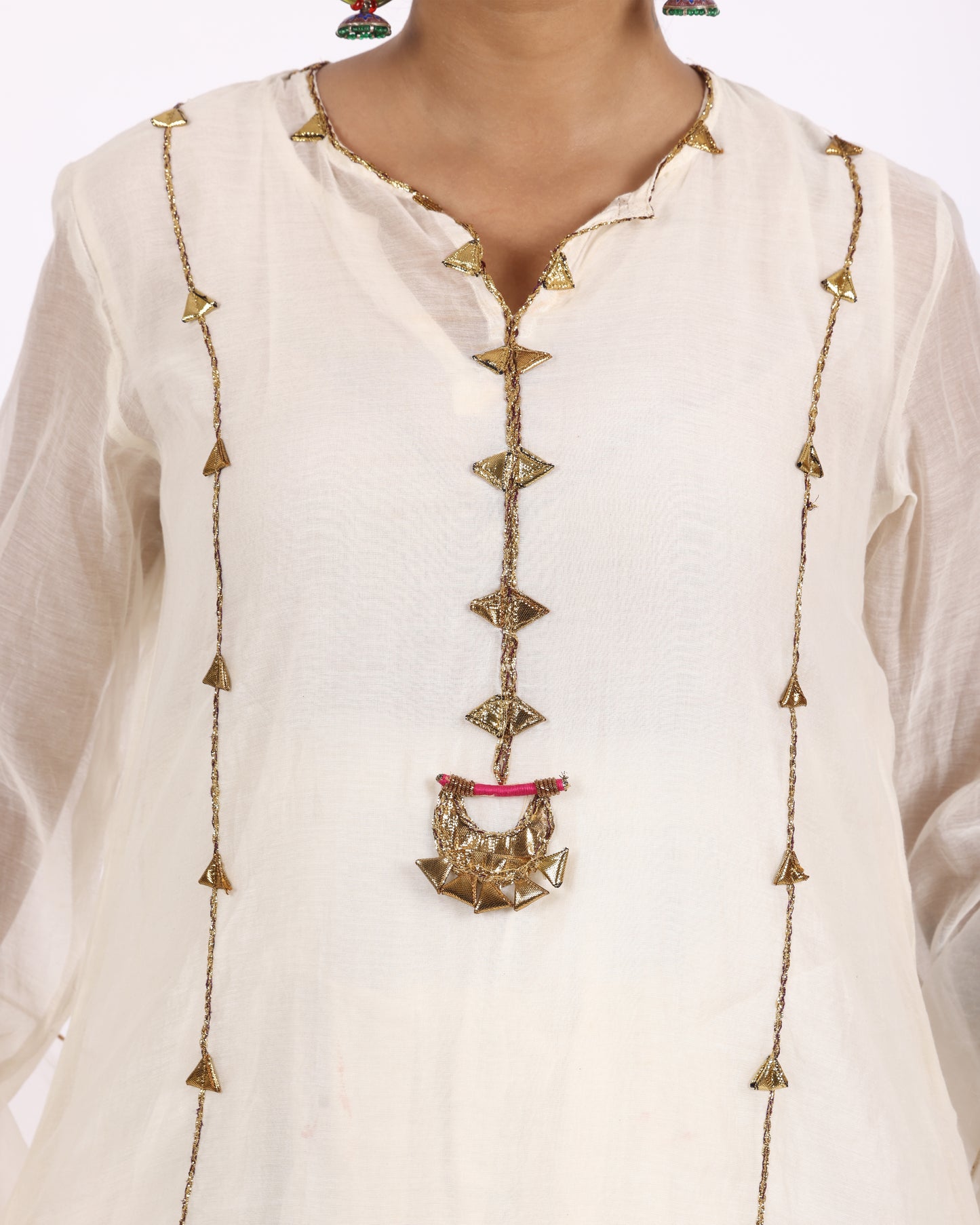 Off White Chanderi Suit