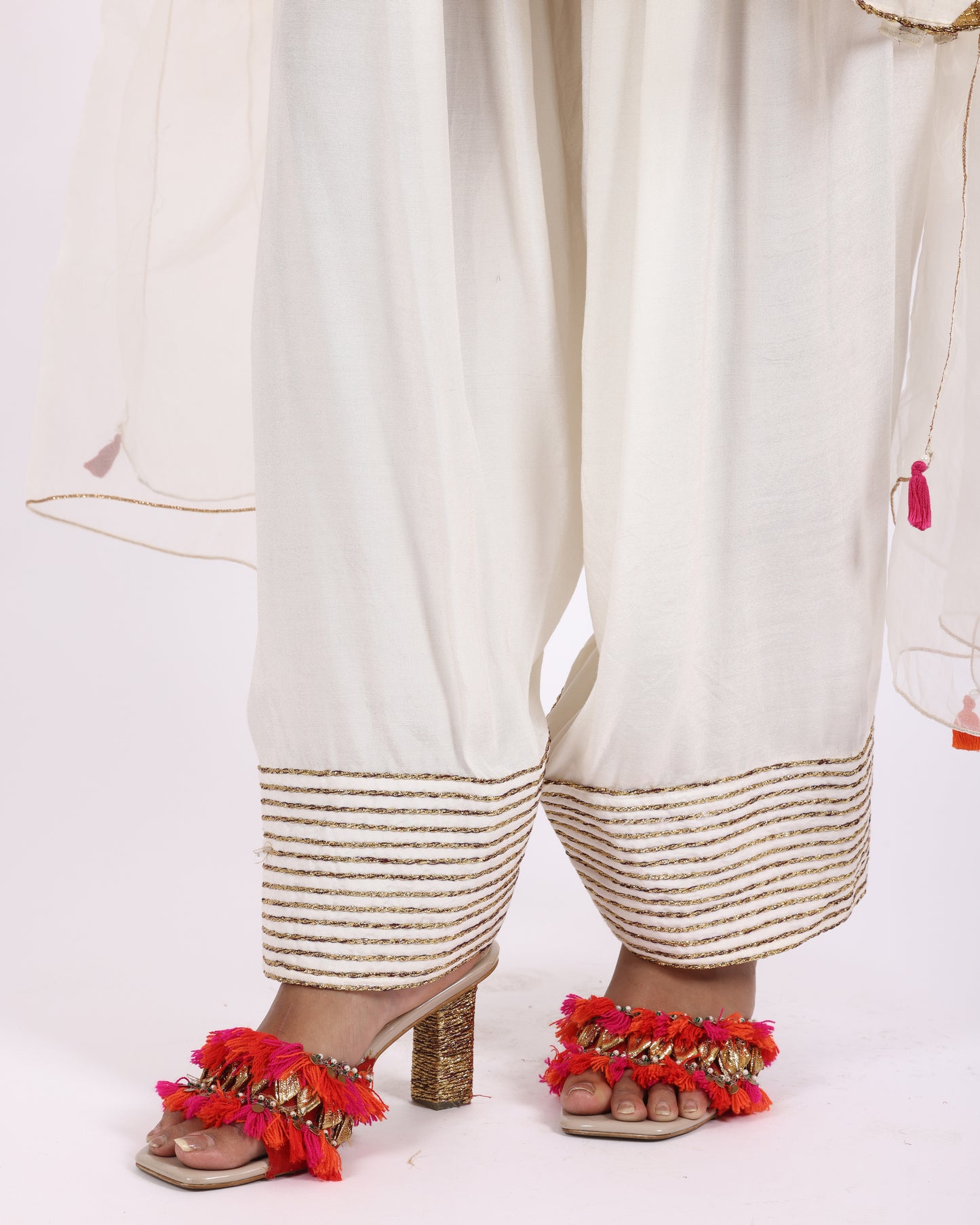 Off White Chanderi Suit