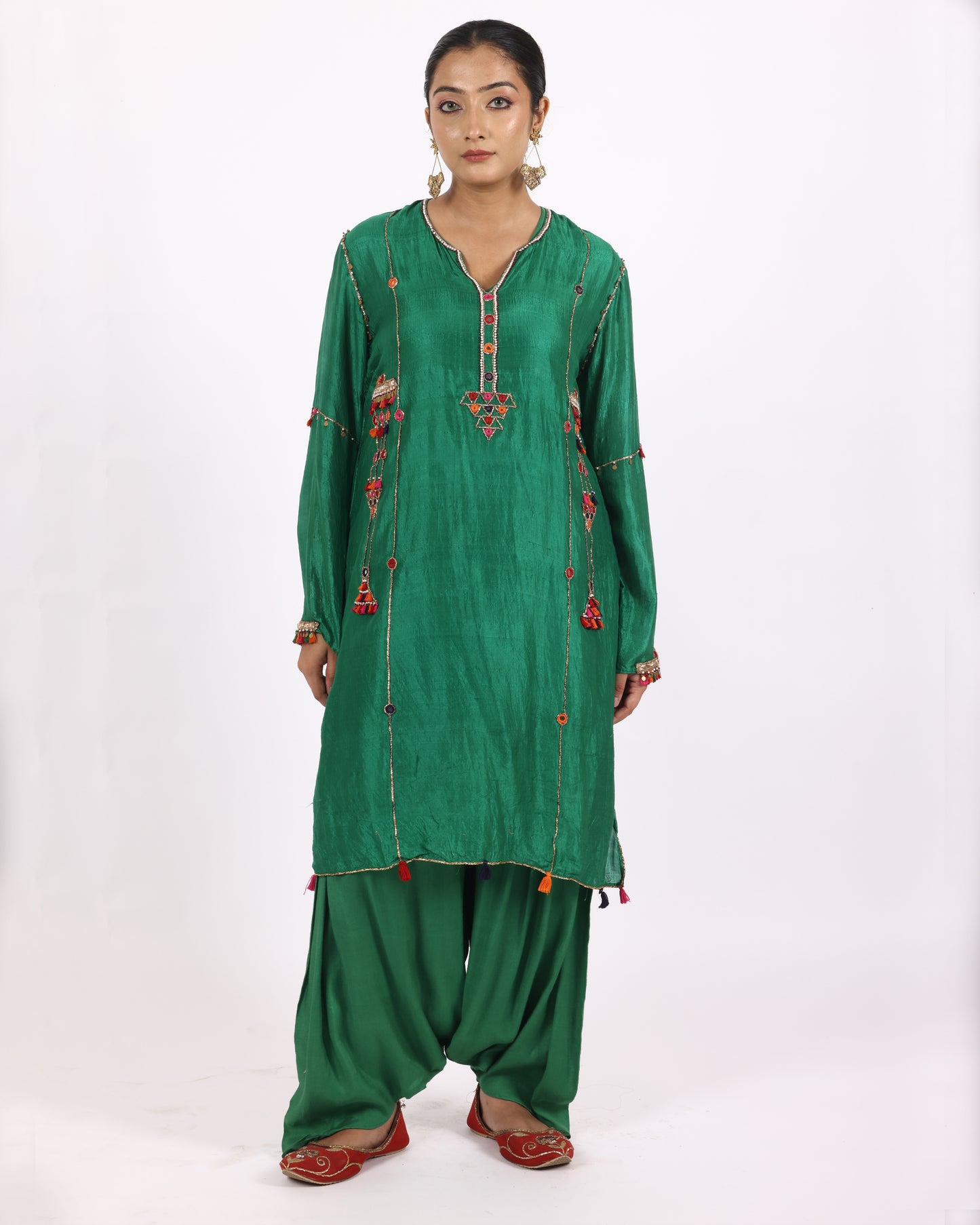 Emerald Green Silk Suit