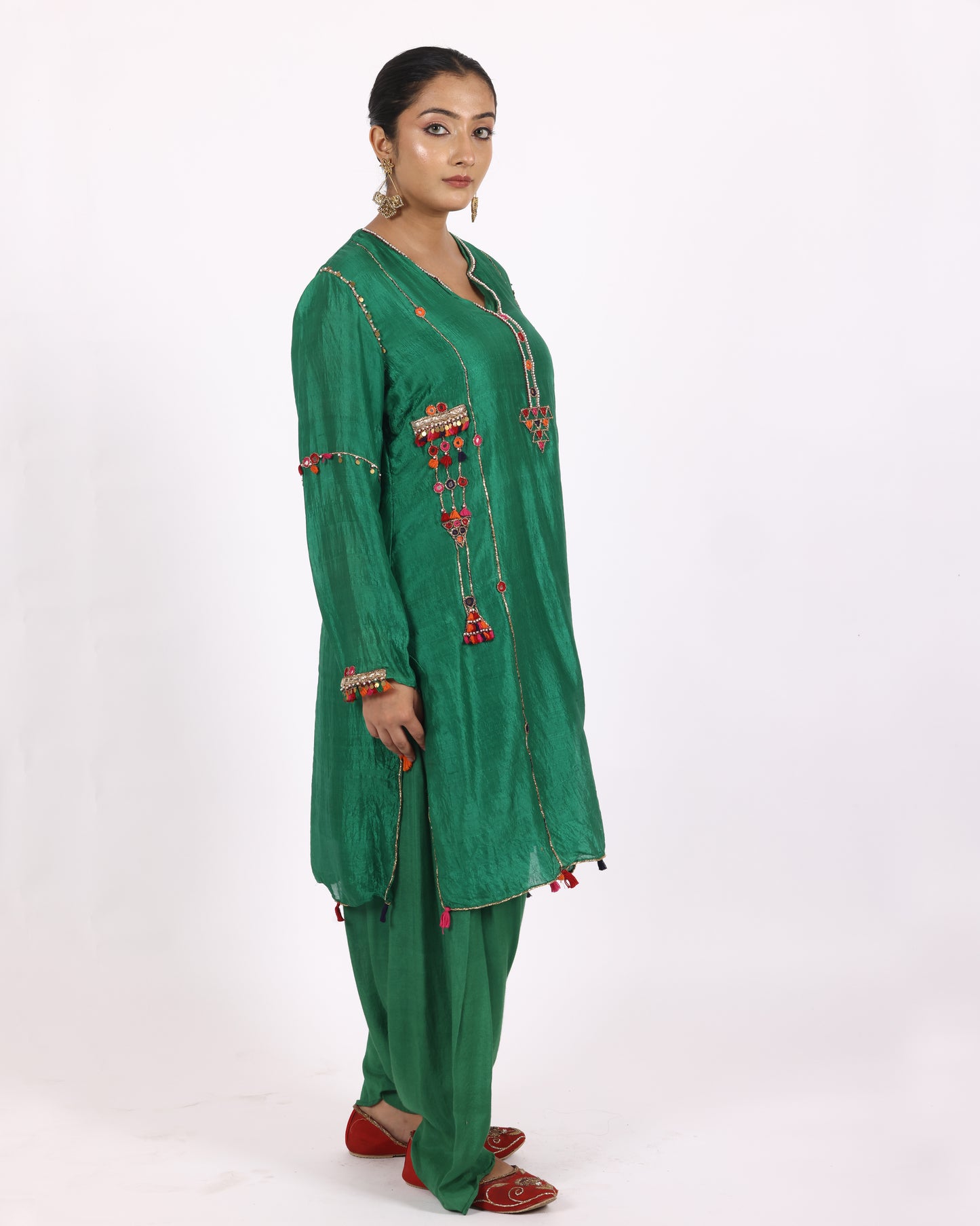 Emerald Green Silk Suit