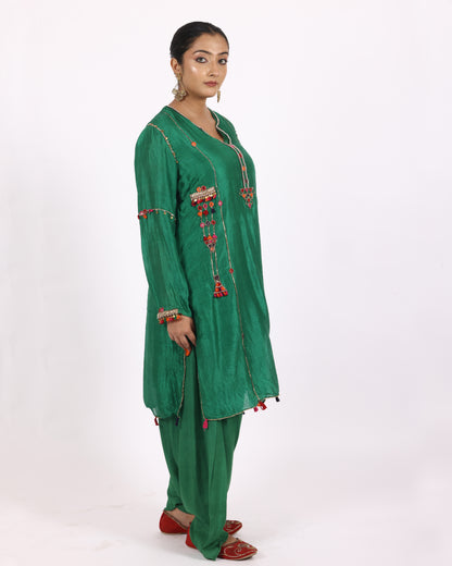 Emerald Green Silk Suit