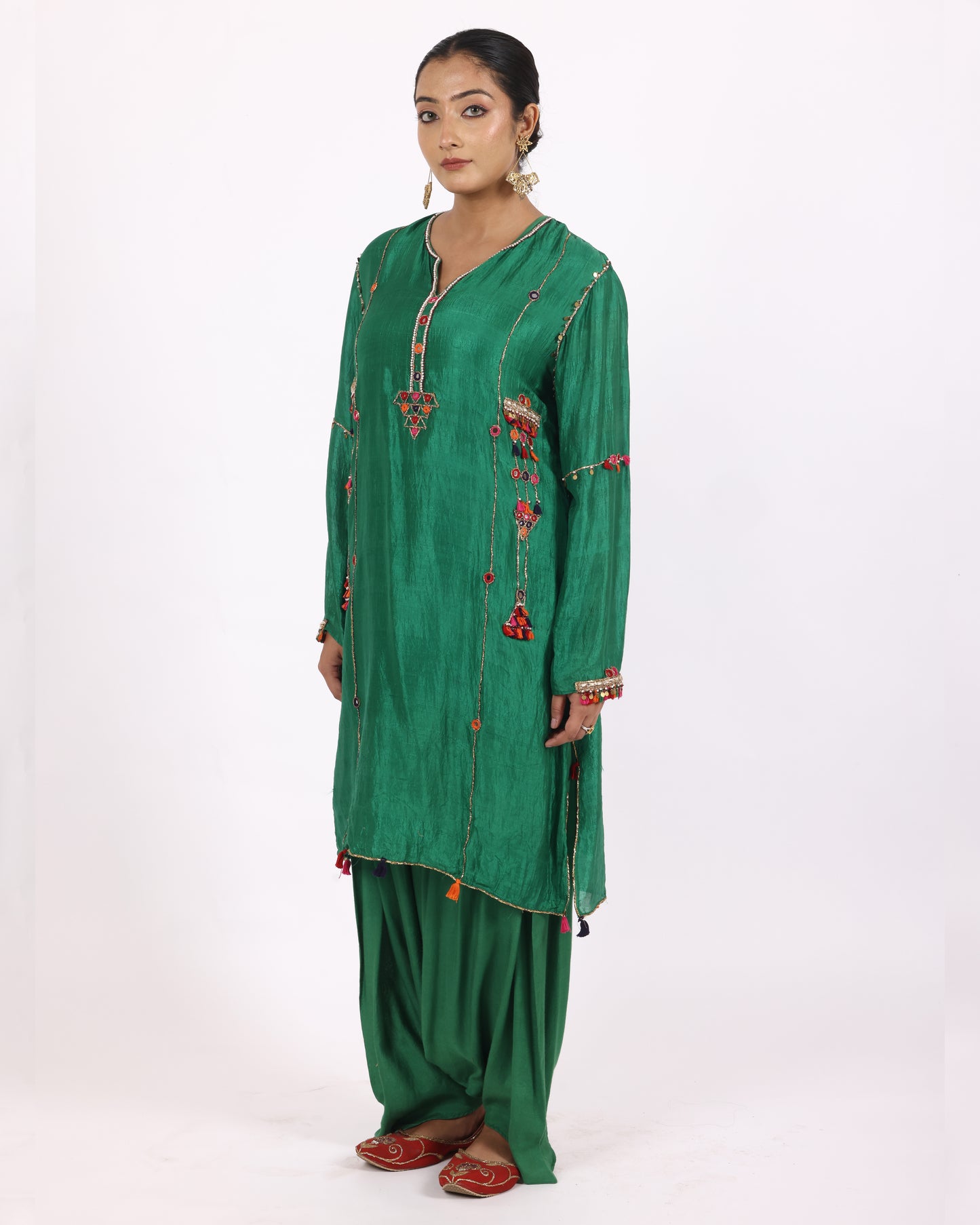 Emerald Green Silk Suit