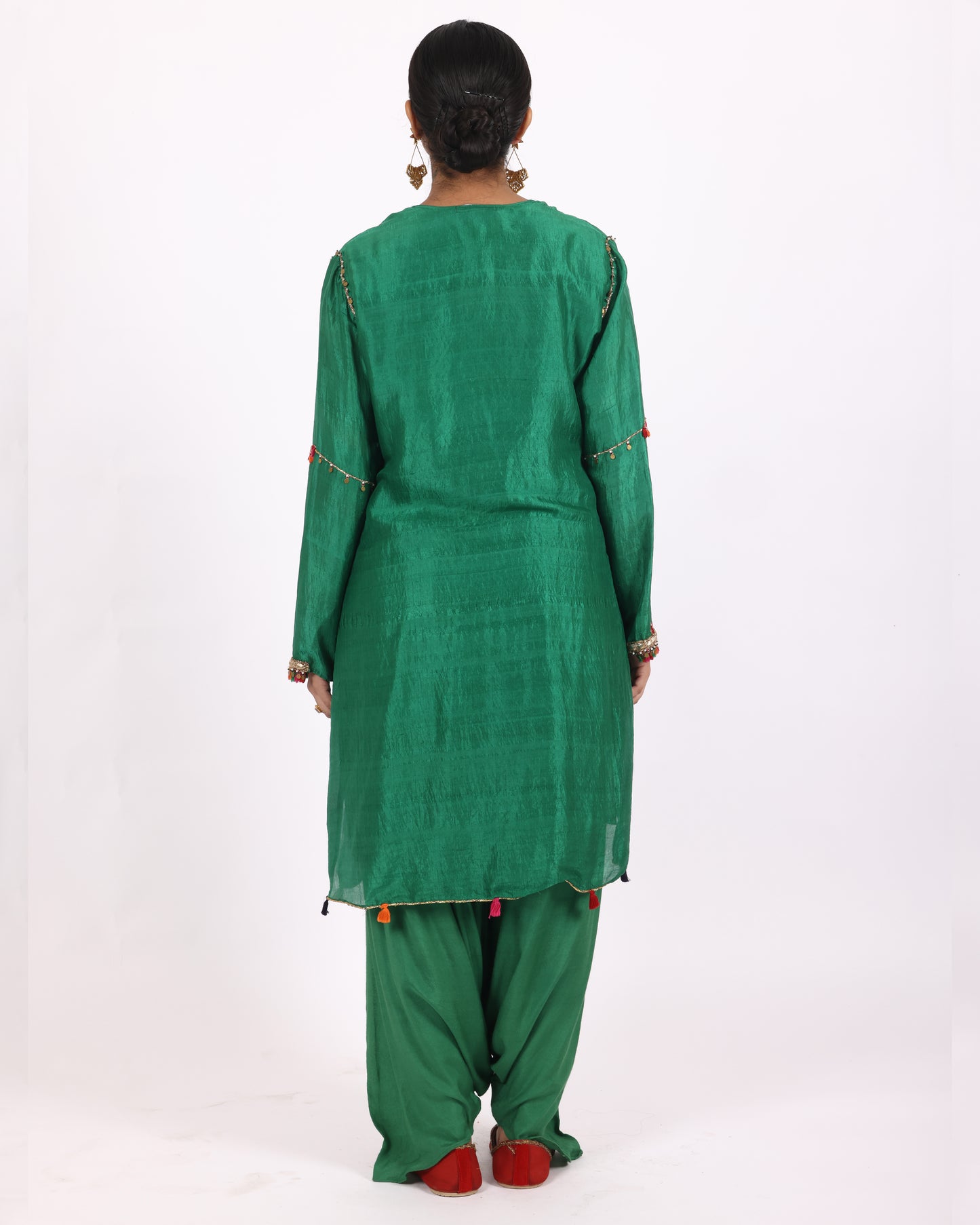 Emerald Green Silk Suit