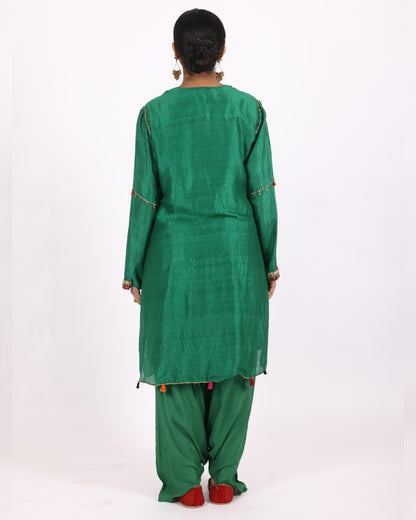 Emerald Green Silk Suit