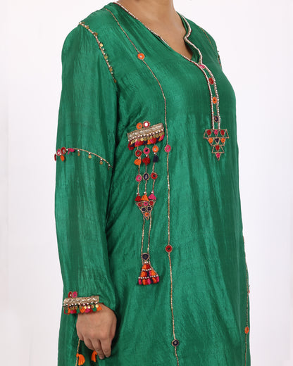 Emerald Green Silk Suit