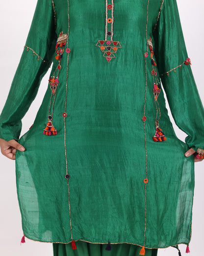 Emerald Green Silk Suit